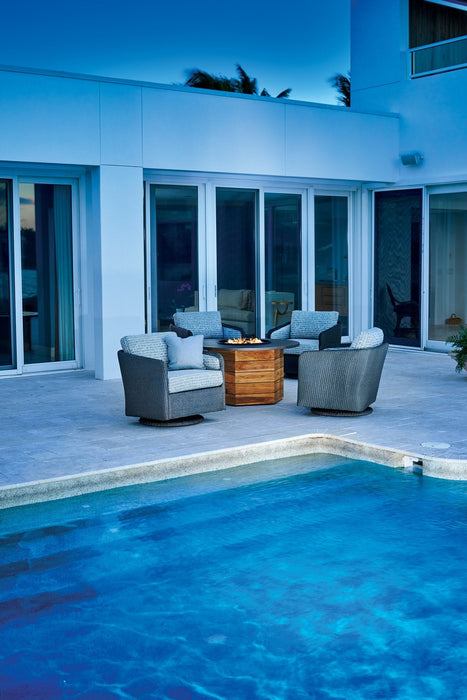 Visions Swivel Glider Lounge Chair on a patio