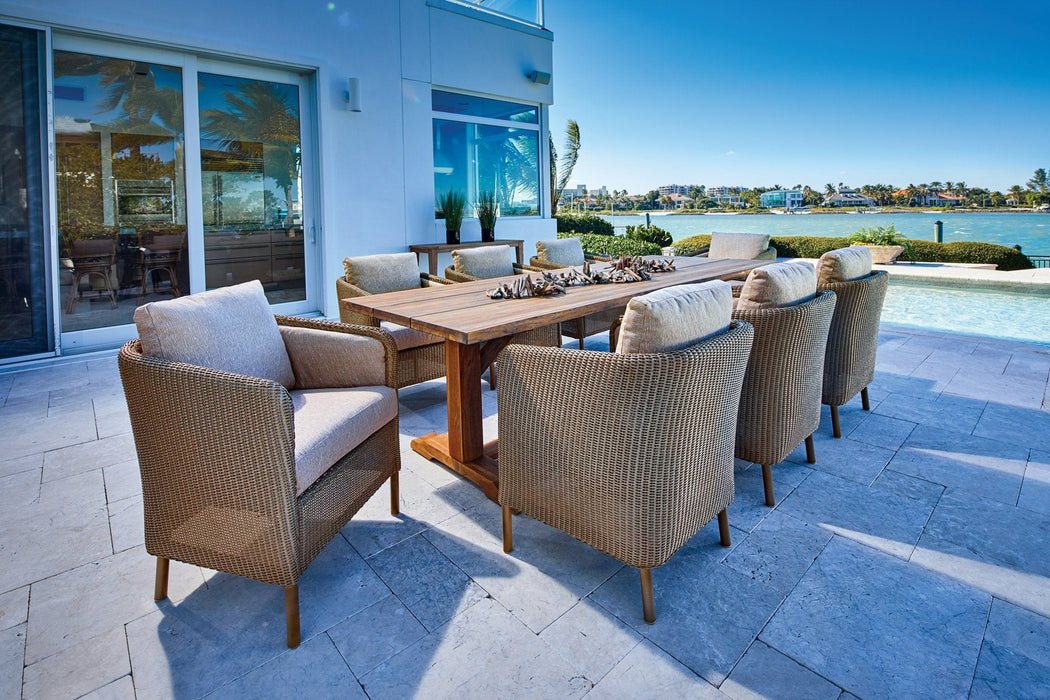Visions Dining Armchair on a patio