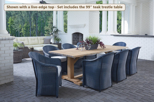 Lloyd Flanders Weekend Retreat 9-Piece Teak Dining Set