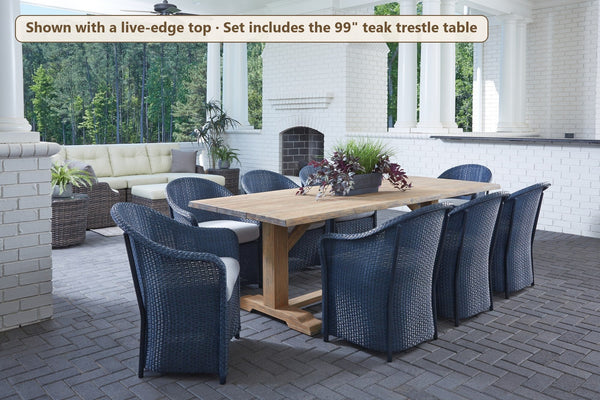 Lloyd Flanders Weekend Retreat 9-Piece Teak Dining Set