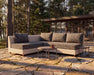 Woodard Mingle Armless Lounge Chair, shown in a Woodard outdoor setting (some pieces shown are sold separately)