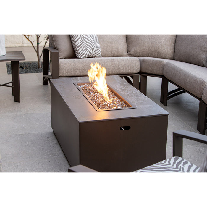 OW Lee Casual Fireside 25" x 65" Occasional Heights Moda Fire Pit