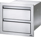 Napoleon 18 x 16 inch stainless double drawer, angled