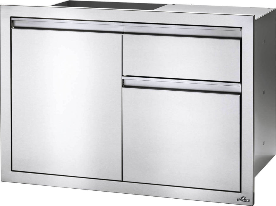 Napoleon 36 x 24 inch single door and double drawer, angled