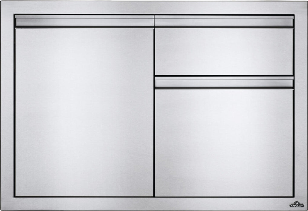 Napoleon 36 x 24 inch single door and double drawer, front