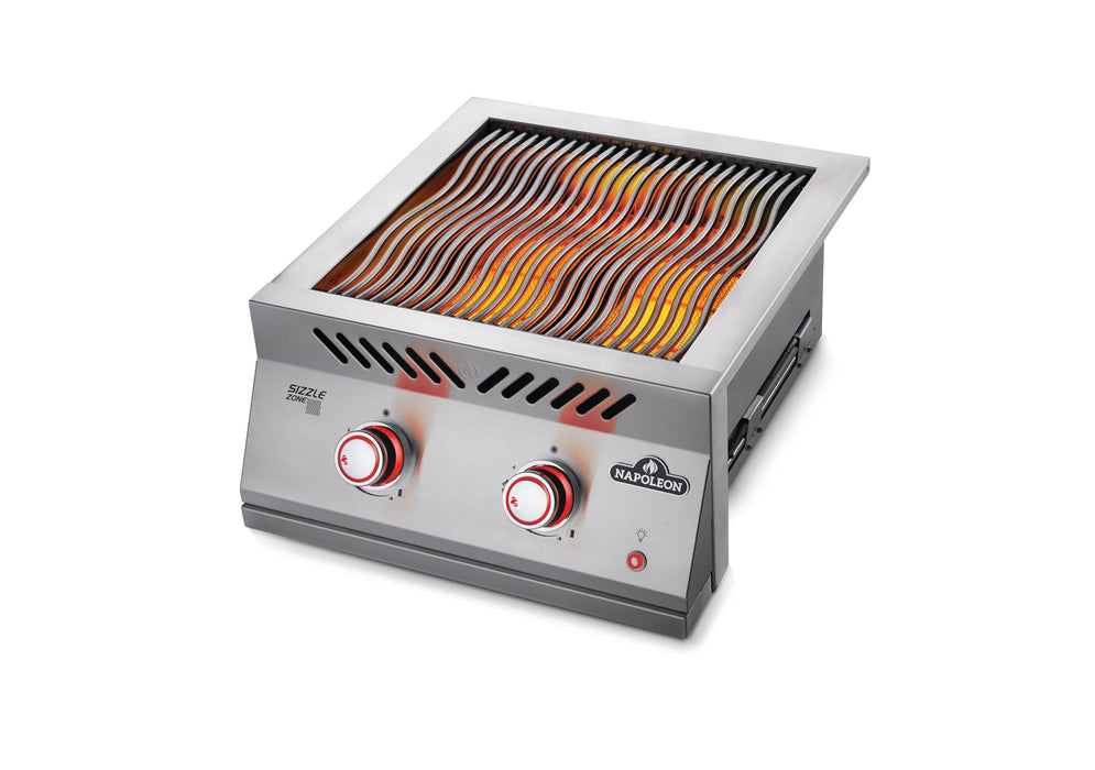 Infrared burners glowing under the Wave grids