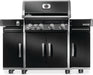 Two Napoleon 68009 black storage carts beside a black Rogue PRO grill