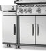 Napoleon 68008 storage cart mounted on the left of a Rogue PRO