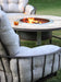 OW Lee Compass wood-burning fire table with a Breeo X24 Corten fire pit