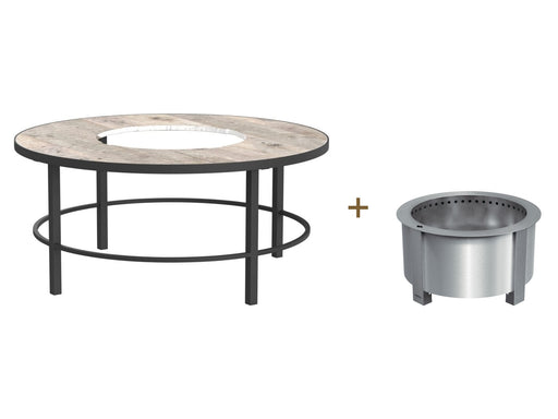 OW Lee Compass fire pit surround with a Breeo X24 Stainless Steel fire pit