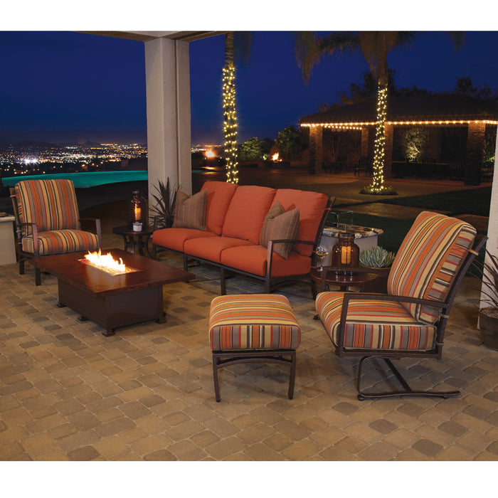 OW Lee Casual Fireside 36" x 58" Occasional Height Santorini Fire Pit