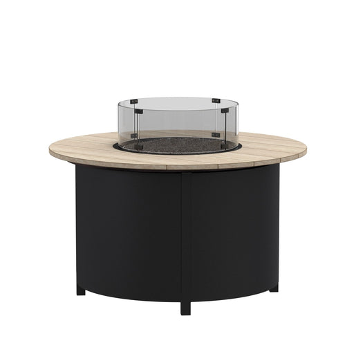 OW Lee Oceanside 44" round chat height fire pit with EverLee top and glass guard