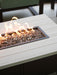 OW Lee Oceanside fire pit EverLee plank top and glass fire media, close-up