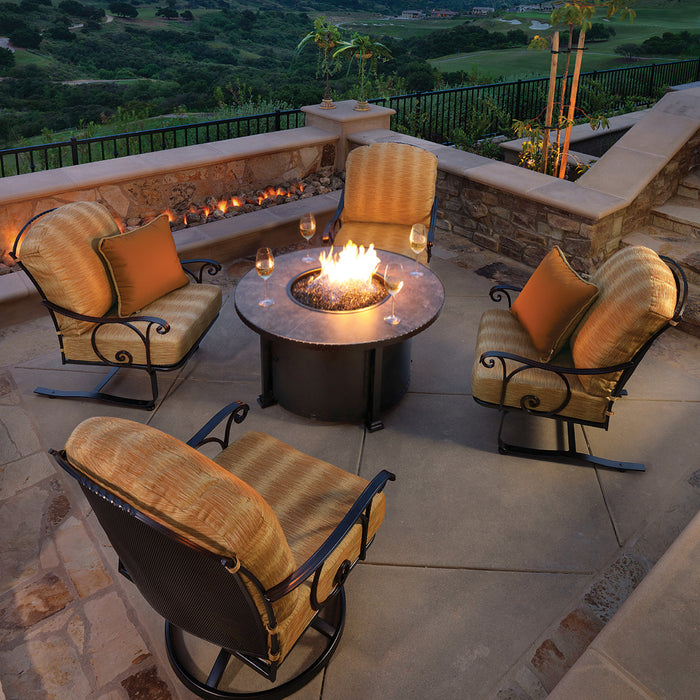 OW Lee Casual Fireside 42" Rd. Chat Height Santorini Fire Pit