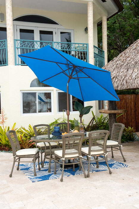 Panama Jack 9 ft crank umbrella, blue canopy, view 3