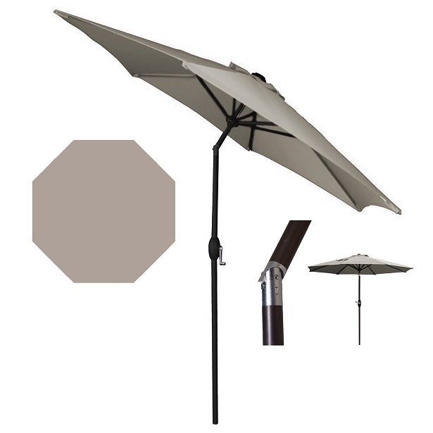 Panama Jack 9 ft crank umbrella, gray canopy, view 3