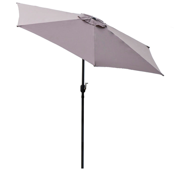 Panama Jack 9 ft crank umbrella, gray canopy