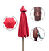 Panama Jack 9 ft crank umbrella, red canopy, view 2
