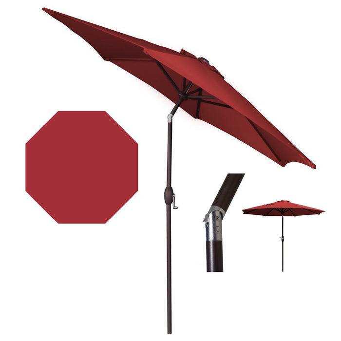 Panama Jack 9 ft crank umbrella, red canopy, view 3