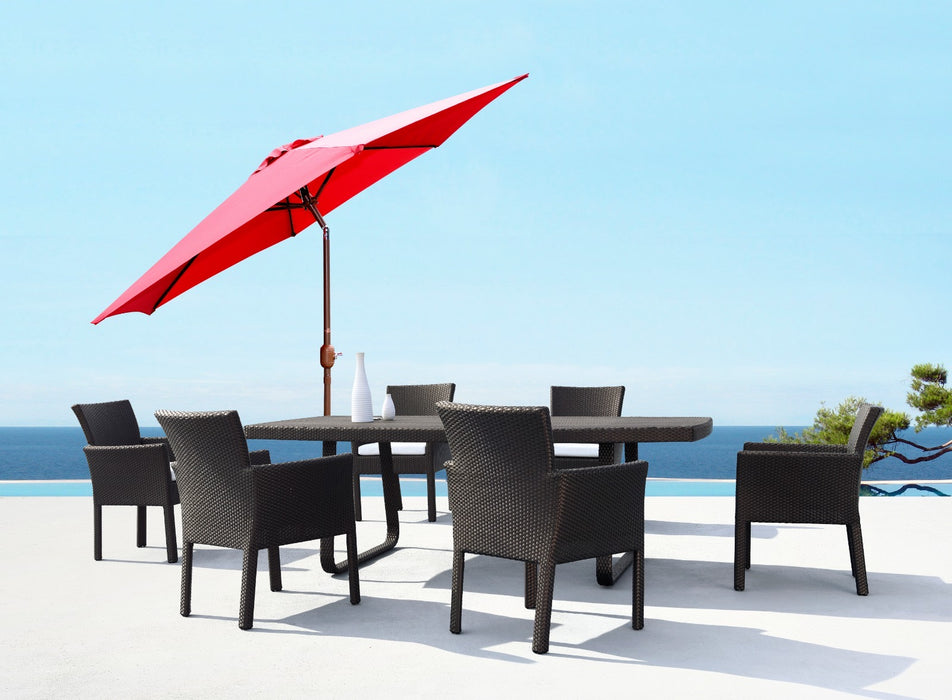 Panama Jack 9 ft crank umbrella, red canopy, view 5