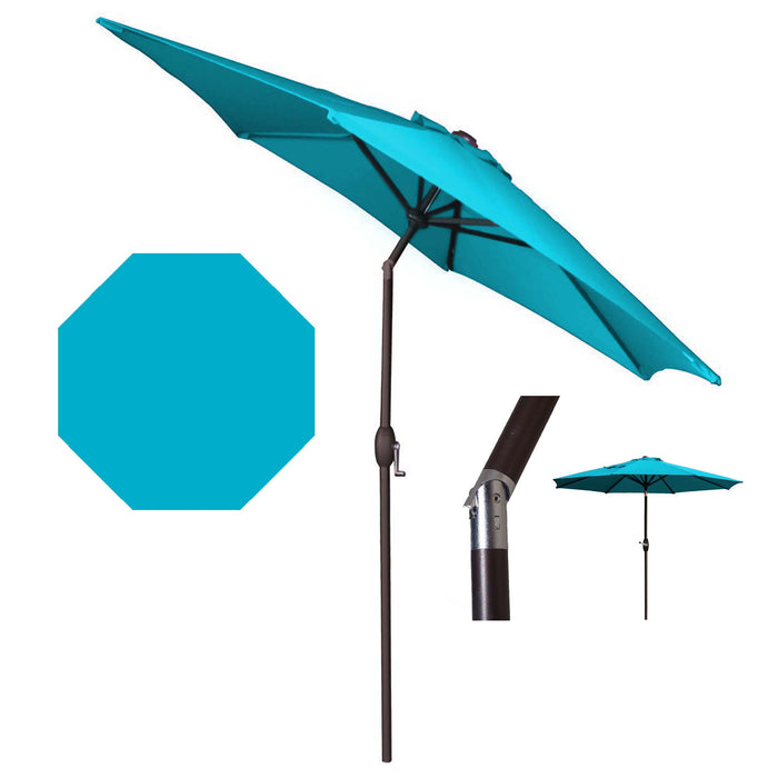 Panama Jack 9 ft crank umbrella, teal canopy, view 3