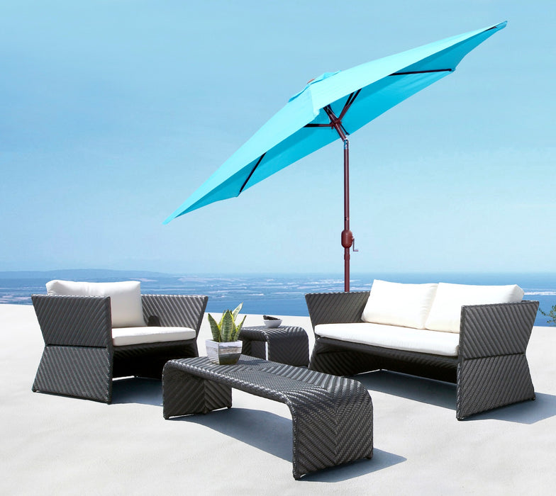 Panama Jack 9 ft crank umbrella, teal canopy, view 5