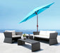 Panama Jack 9 ft crank umbrella, teal canopy, view 5