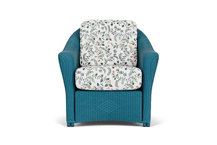 Lloyd Flanders chair with Blossomy Basil fabric