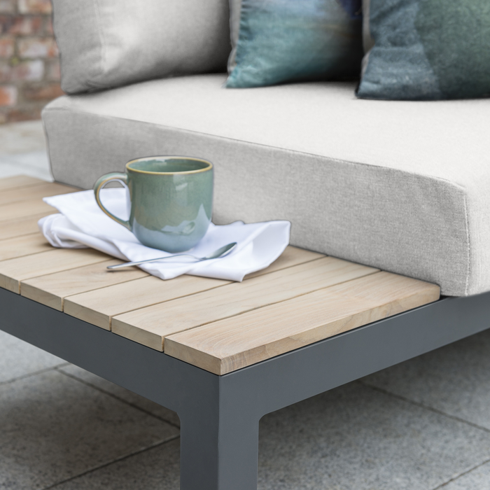 Kettler Elba Aluminum 4-Piece Corner Set With Teak Accents