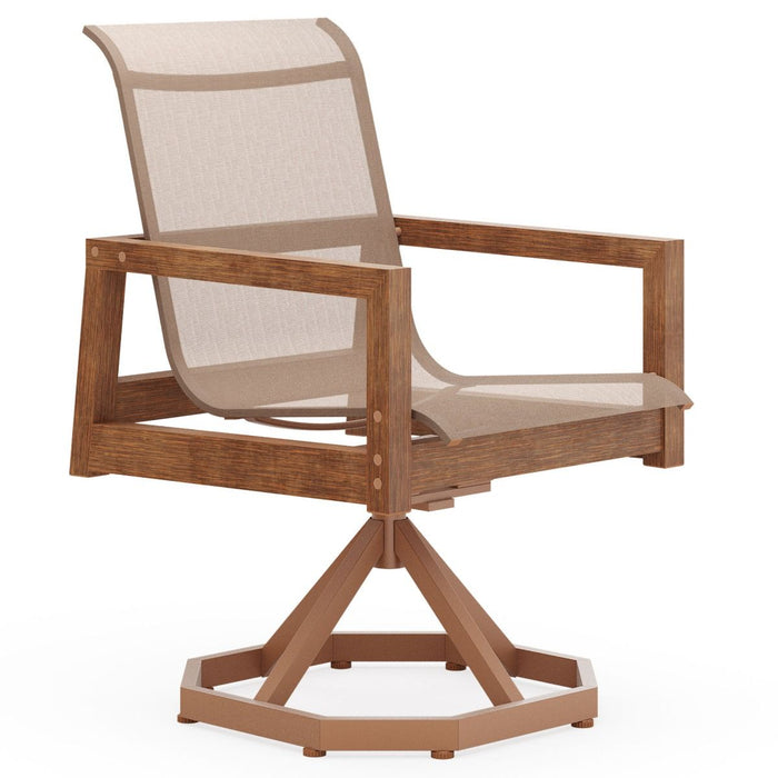 Woodard Sierra Sling Swivel Rocking Dining Chair