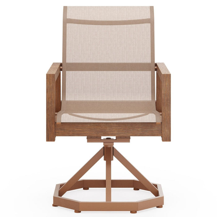 Woodard Sierra Sling Swivel Rocking Dining Chair