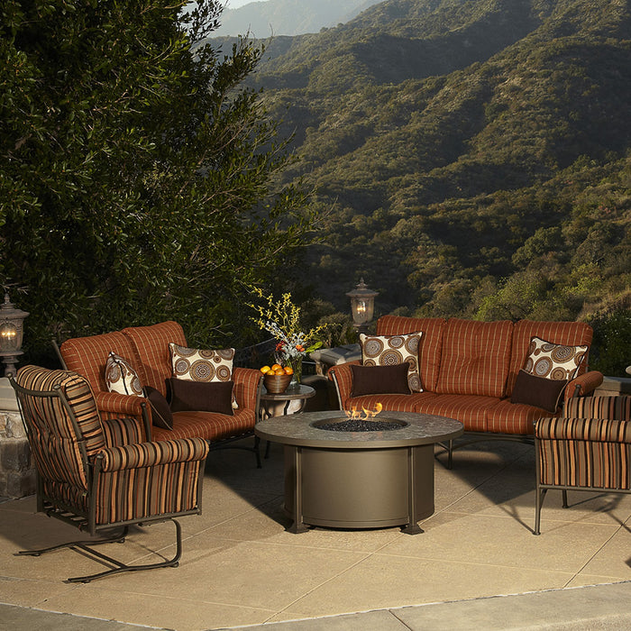 OW Lee Casual Fireside 54" Rd. Chat Height Santorini Fire Pit