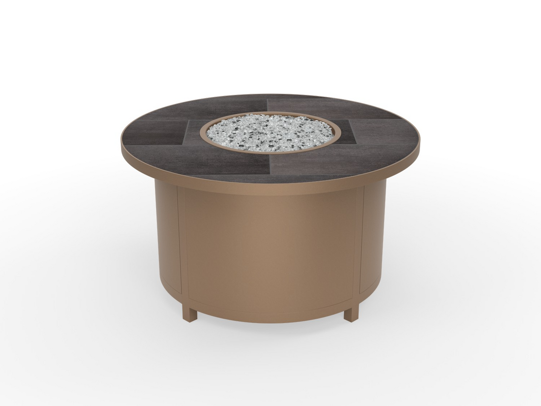 OW Lee fire pit in Sienna finish with a Urban Shift tile top