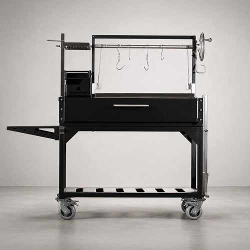 Tagwood BBQ03SI Santa Maria Wood-Fire & Charcoal Grill, Black Cold-Rolled Steel