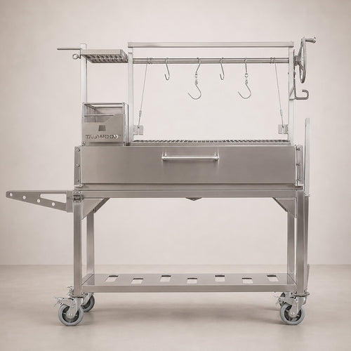 Tagwood BBQ23SS XL Santa Maria Wood-Fire & Charcoal Grill, 304 Stainless Steel