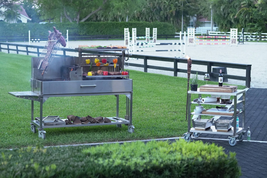Tagwood working table beside a Tagwood grill
