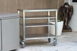 Tagwood working table on a patio