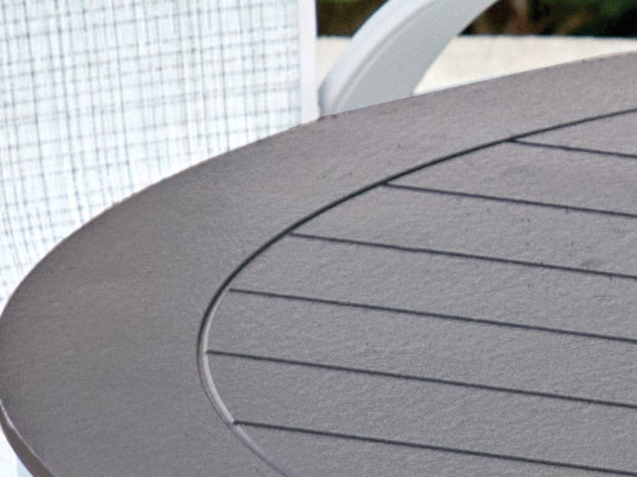 Telescope Casual Slat MGP tabletop close-up showing the slat pattern