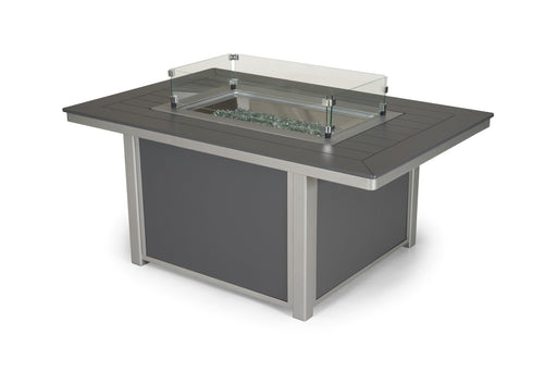 Telescope Casual 16" x 28" rectangular glass surround on a fire table