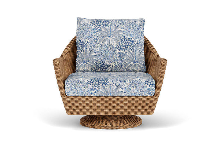 Lloyd Flanders Tobago Swivel Rocker Lounge Chair in Utopia Coastal fabric