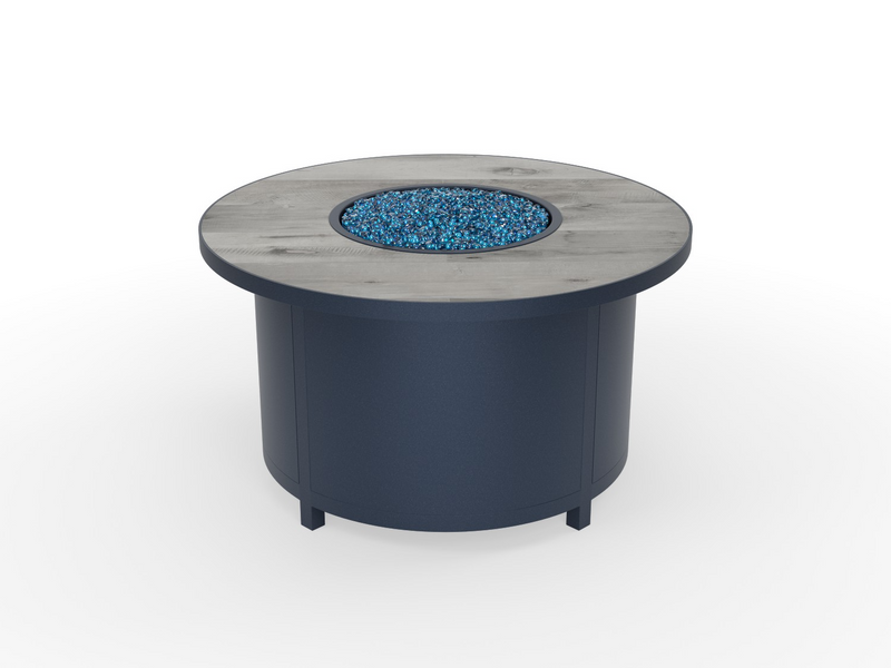 OW Lee fire pit in Twilight finish with Silver Oak tile top