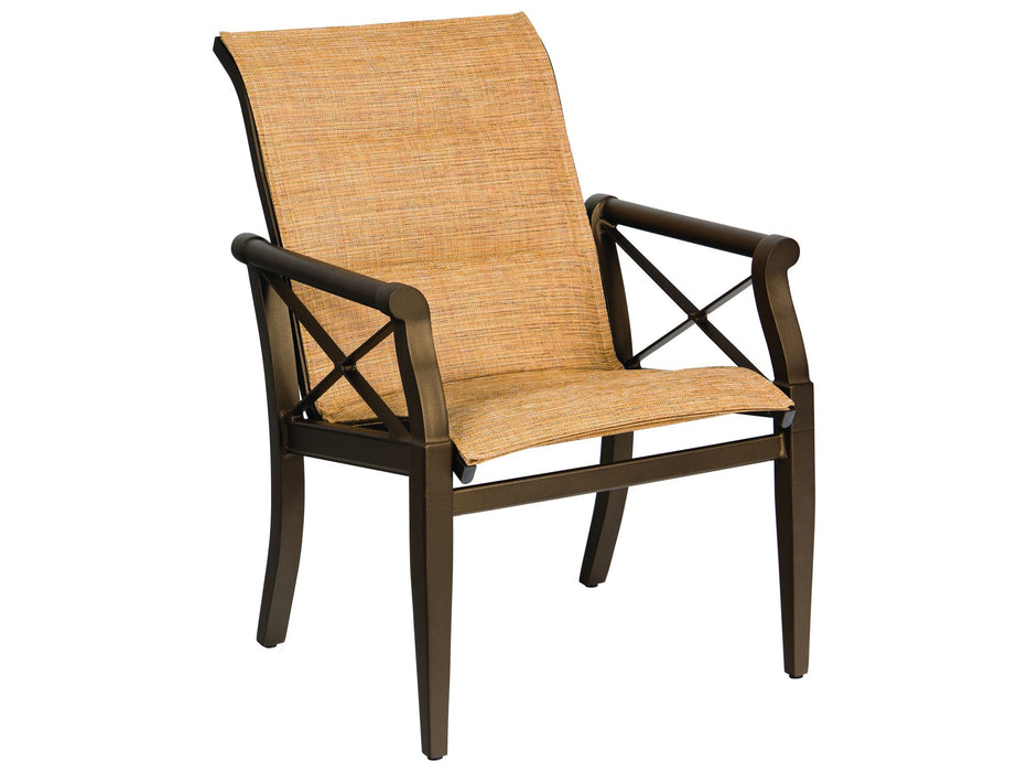 Woodard Andover Padded Sling Dining Arm Chair