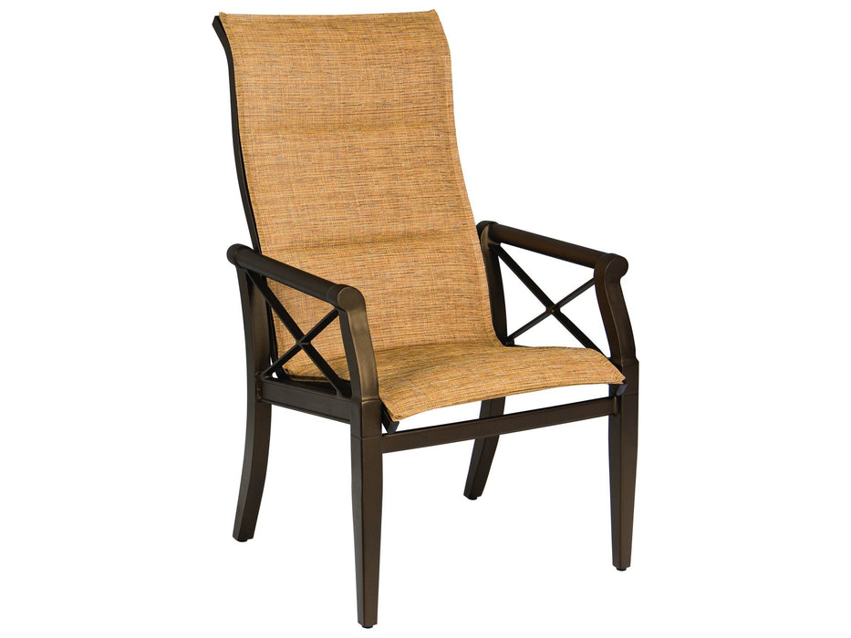 Woodard Andover Padded Sling High-Back Dining Arm Chair
