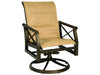 Woodard Andover Padded Sling Swivel Rocking Dining Arm Chair