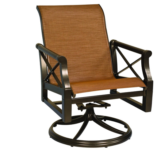 Woodard Andover Sling Swivel Rocking Dining Arm Chair