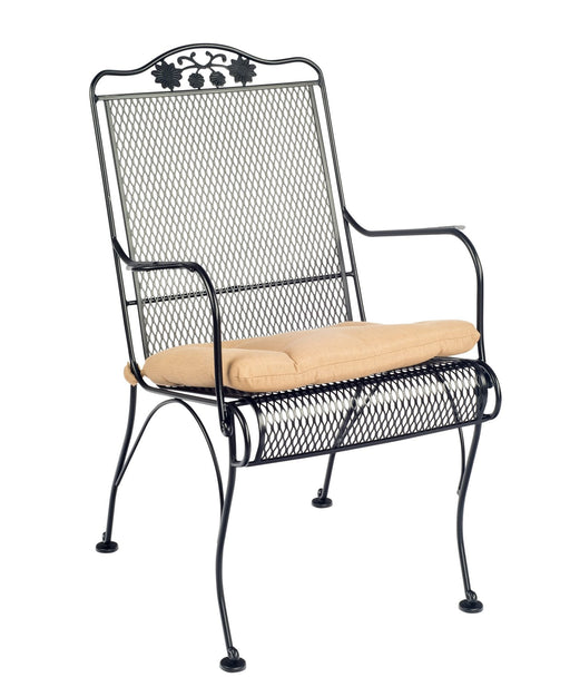 Woodard Briarwood High-Back Dining Arm Chair shown with the optional seat cushion