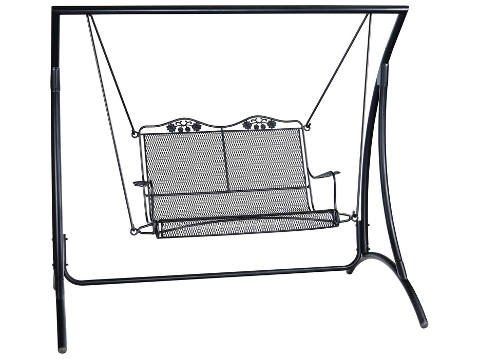 Woodard Briarwood Swing on the optional swing stand