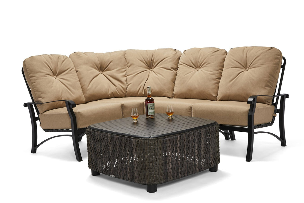 Woodard Cortland 4-piece curved sectional with a coffee table (table sold separately)