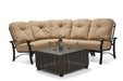 Woodard Cortland 4-piece curved sectional with a coffee table (table sold separately)