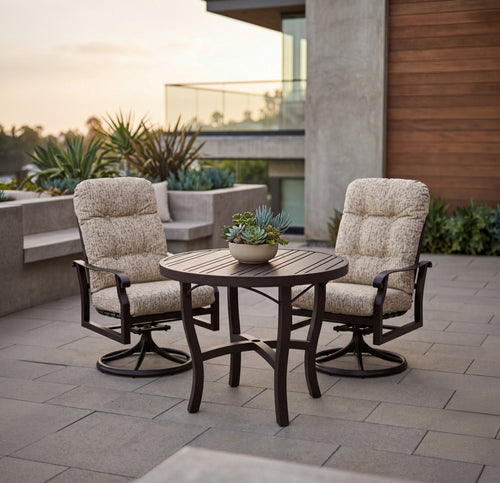 Woodard Cortland High-Back Swivel Rocking Dining Chair Set of 2